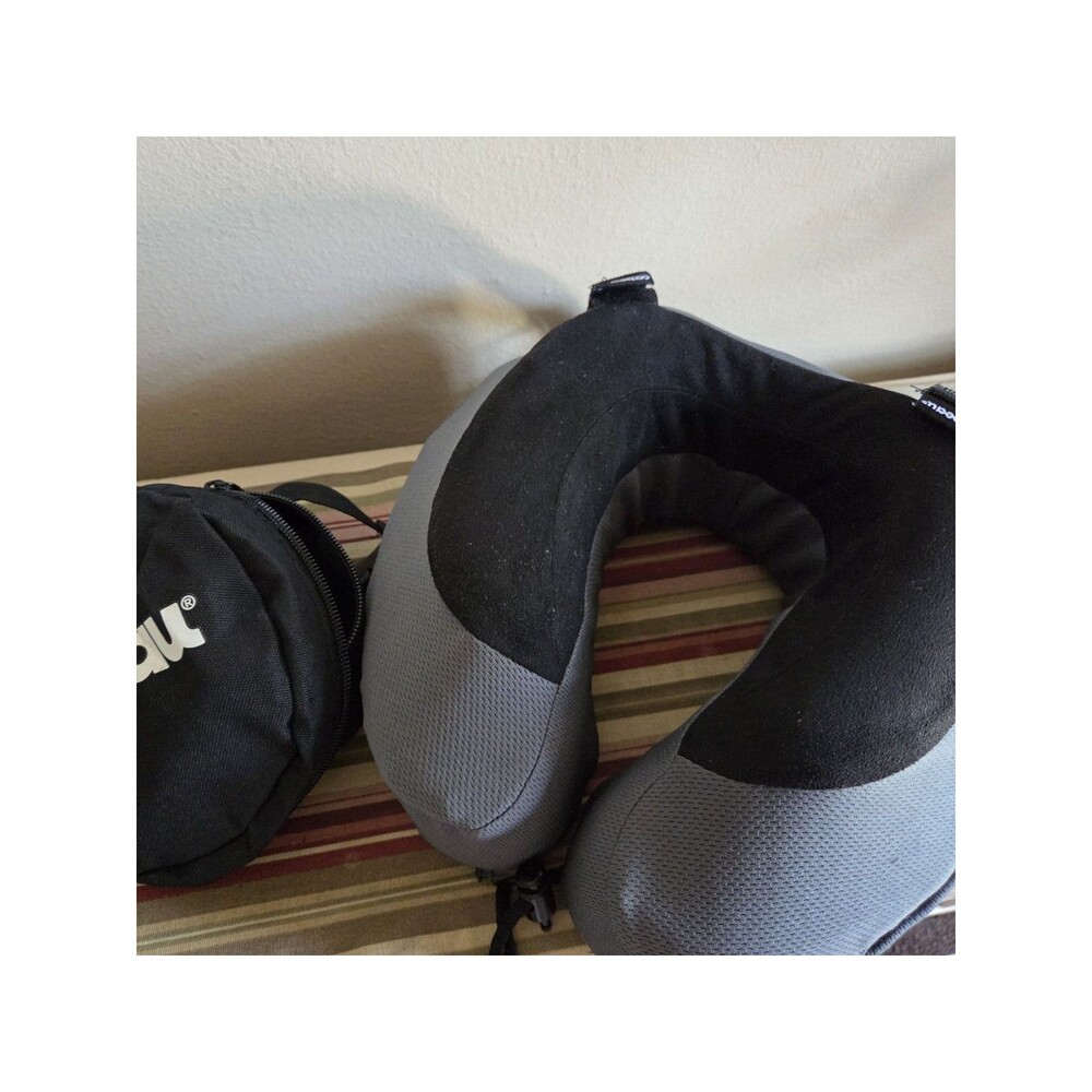 Cabeau Evolution S3 Memory Foam Travel Neck Pillow Gray & Black + carrier pouch